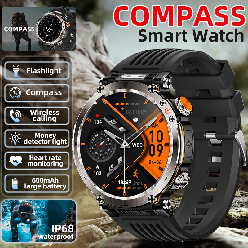 Smartwatch New Watches - New Military Outdoor Smartwatch Men Heart