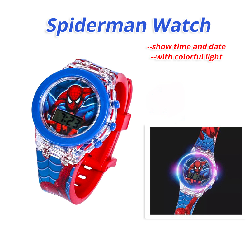 Flash Colorful Light Spiderman - Smartwatch Watches For Children reseña y precio