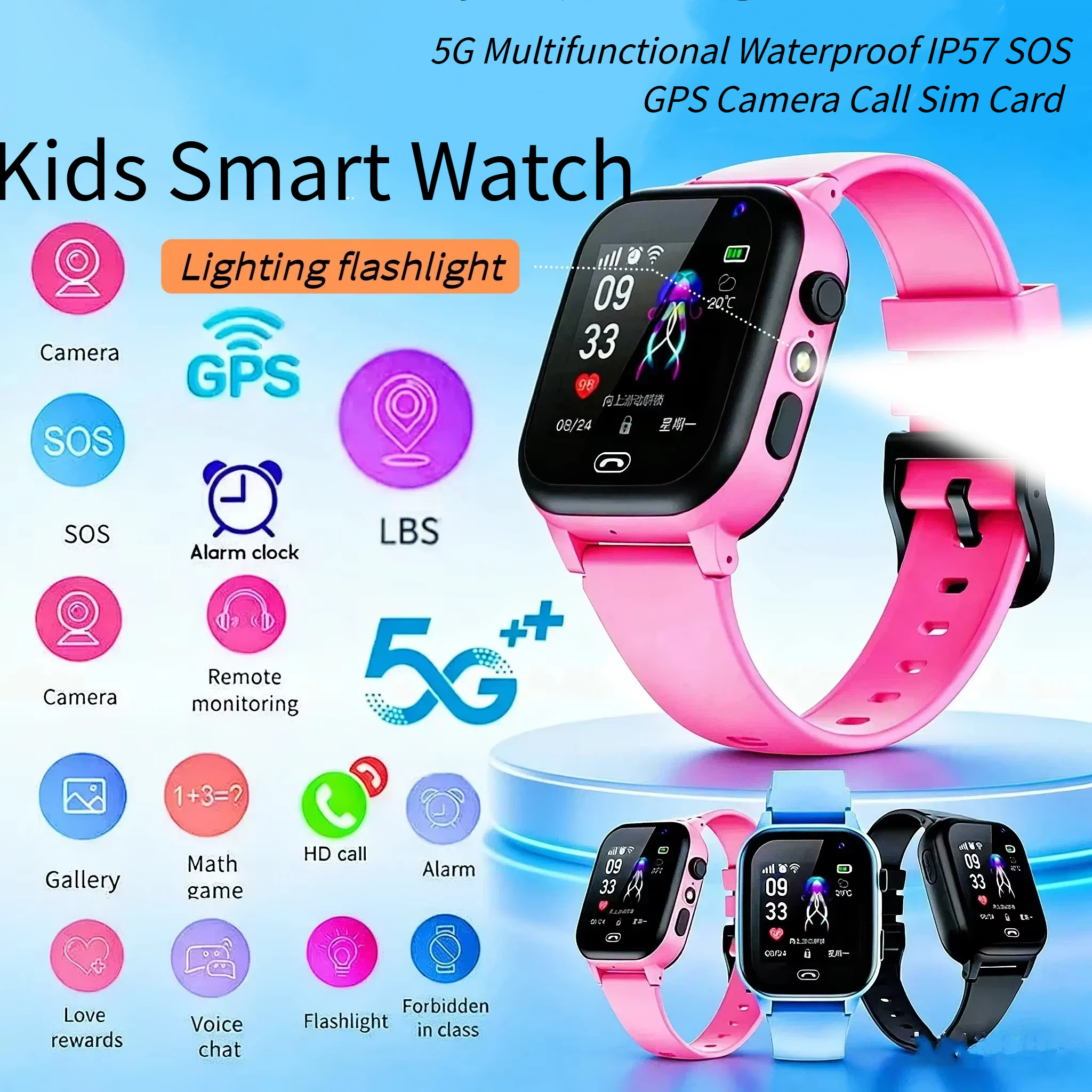 Lenovo Kids Smart Watch 5G GPS - Smartwatch Digital Watches For Kids reseña y precio