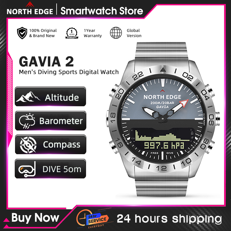 NORTH EDGE Mens Dive Watch Mil - Smartwatch Army Watches For Men reseña y precio