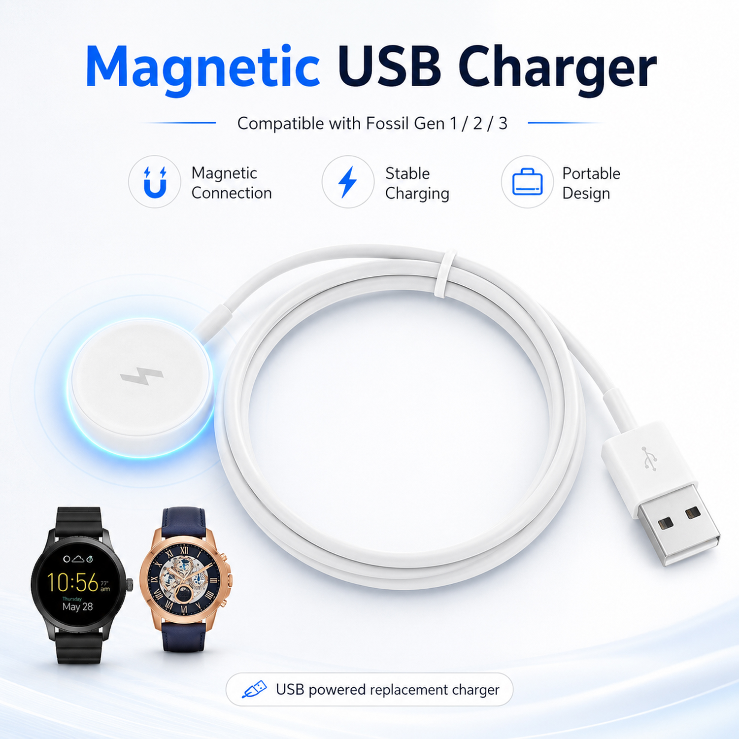 USB Watch Charger Adapter Smar - Fossil Watches Smartwatch Gen 3 reseña y precio