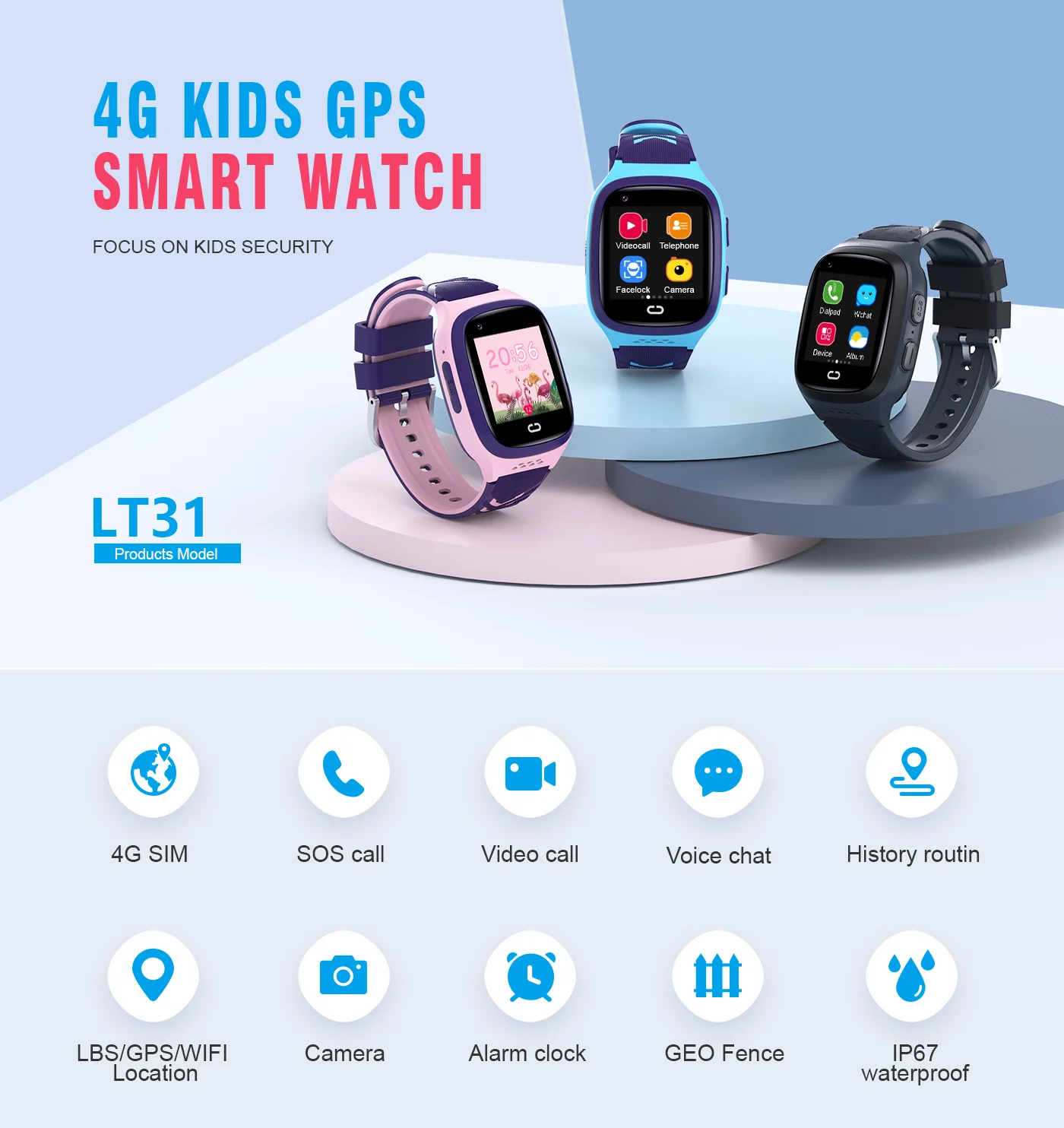 4G Kids Smartwatch SOS Waterpr - Smartwatch Digital Watches For Kids reseña y precio
