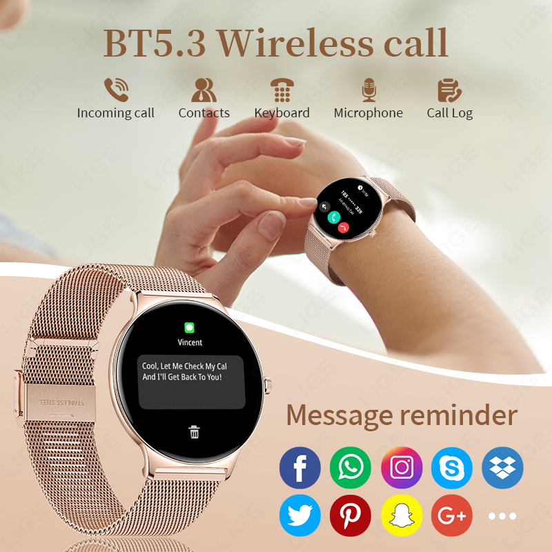 LIGE New Ultra Thin Smart Watc - Smartwatch New Watches For Women reseña y precio