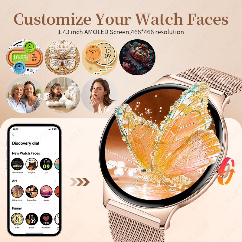 LIGE New Ultra Thin Smart Watc - Smartwatch New Watches For Women reseña y precio