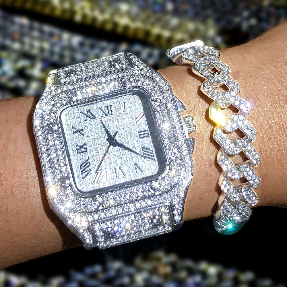 Luxury Moissanite Iced Out Wat - Minimalist Thin Watch reseña y precio