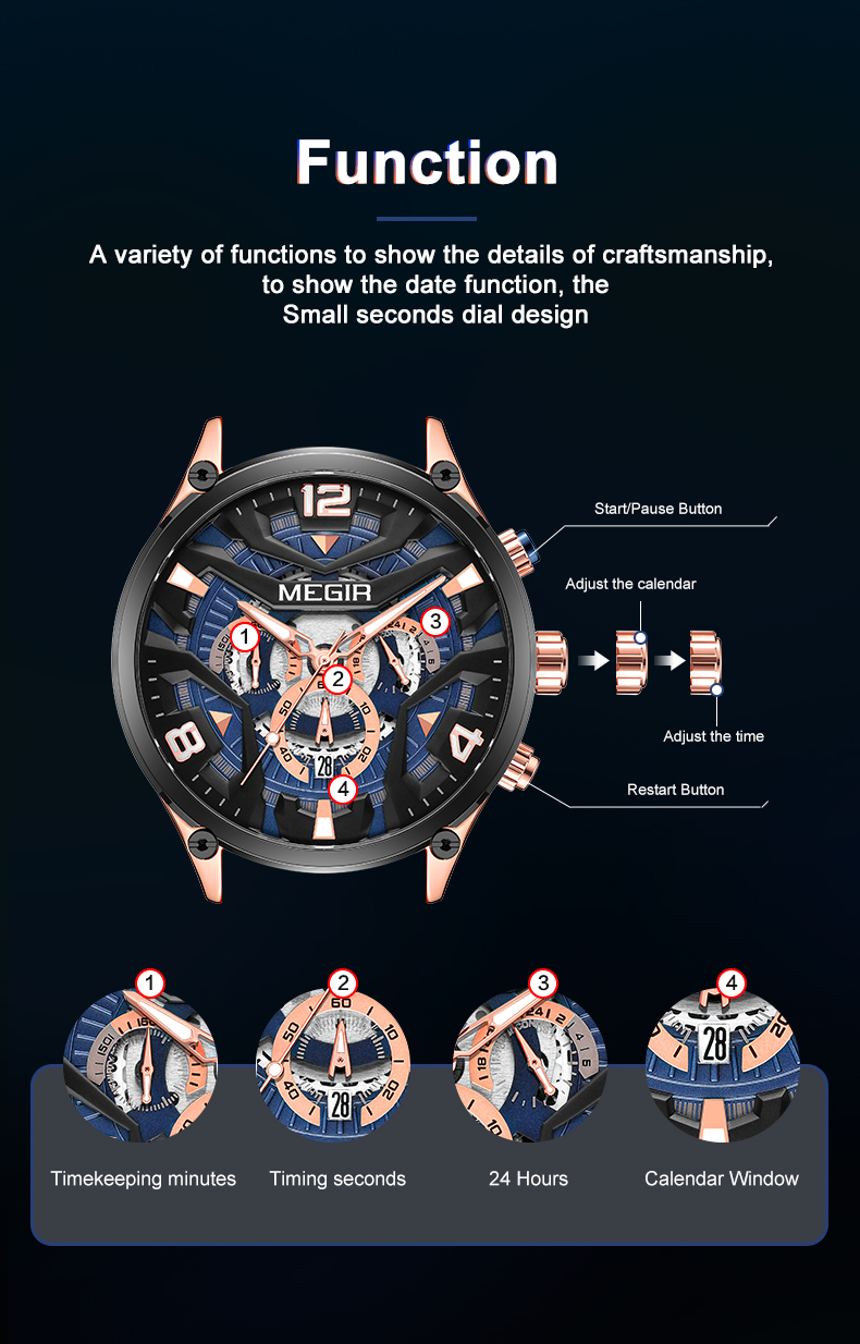 MEGIR Men's Sports Chronograph - Smartwatch Army Watches For Men reseña y precio