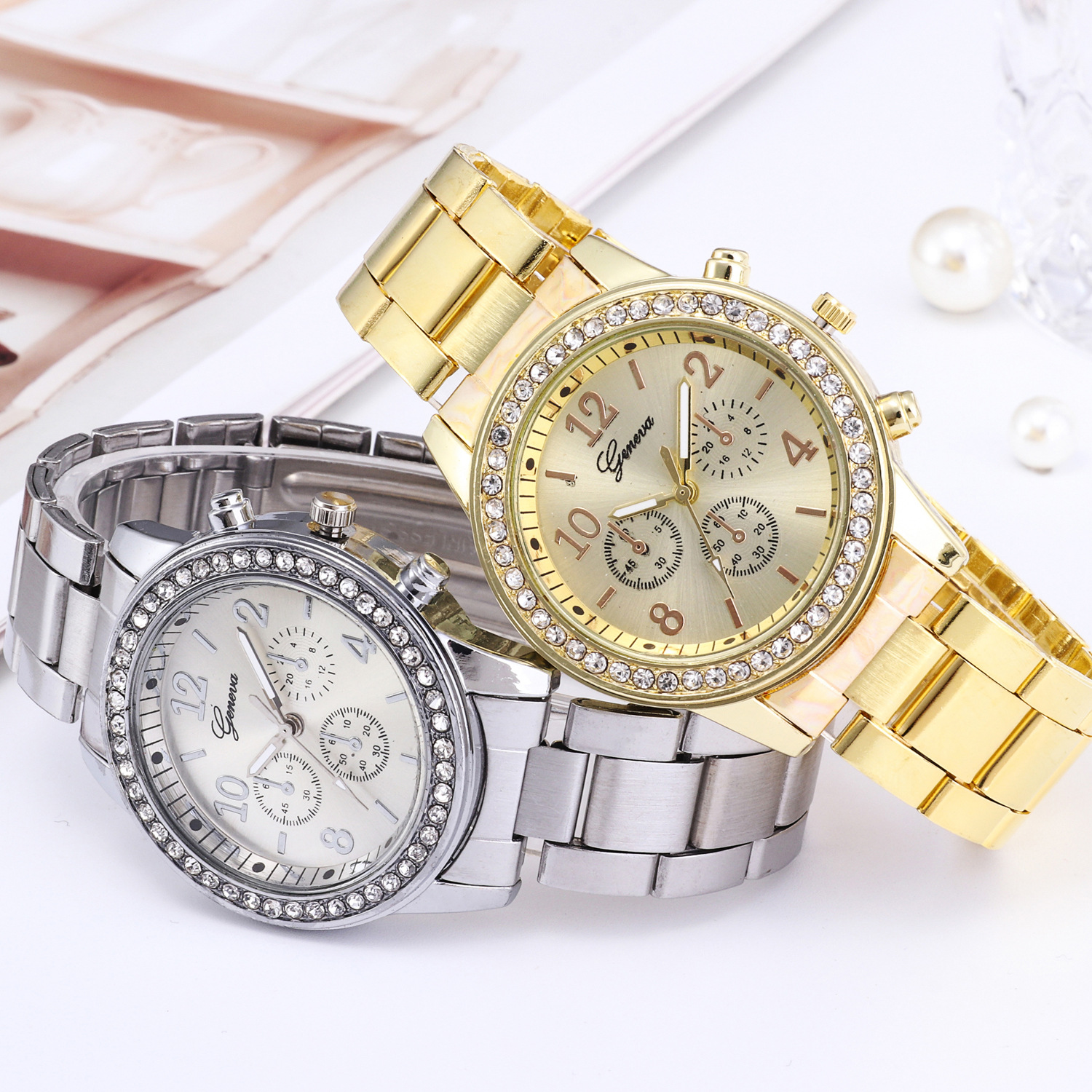 Gold Women Watch Geneva Classi - Minimalist Thin Watch reseña y precio