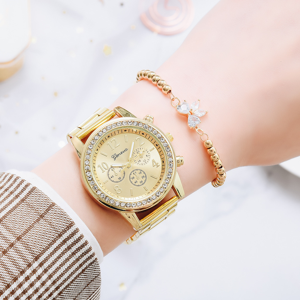 Gold Women Watch Geneva Classi - Minimalist Thin Watch reseña y precio