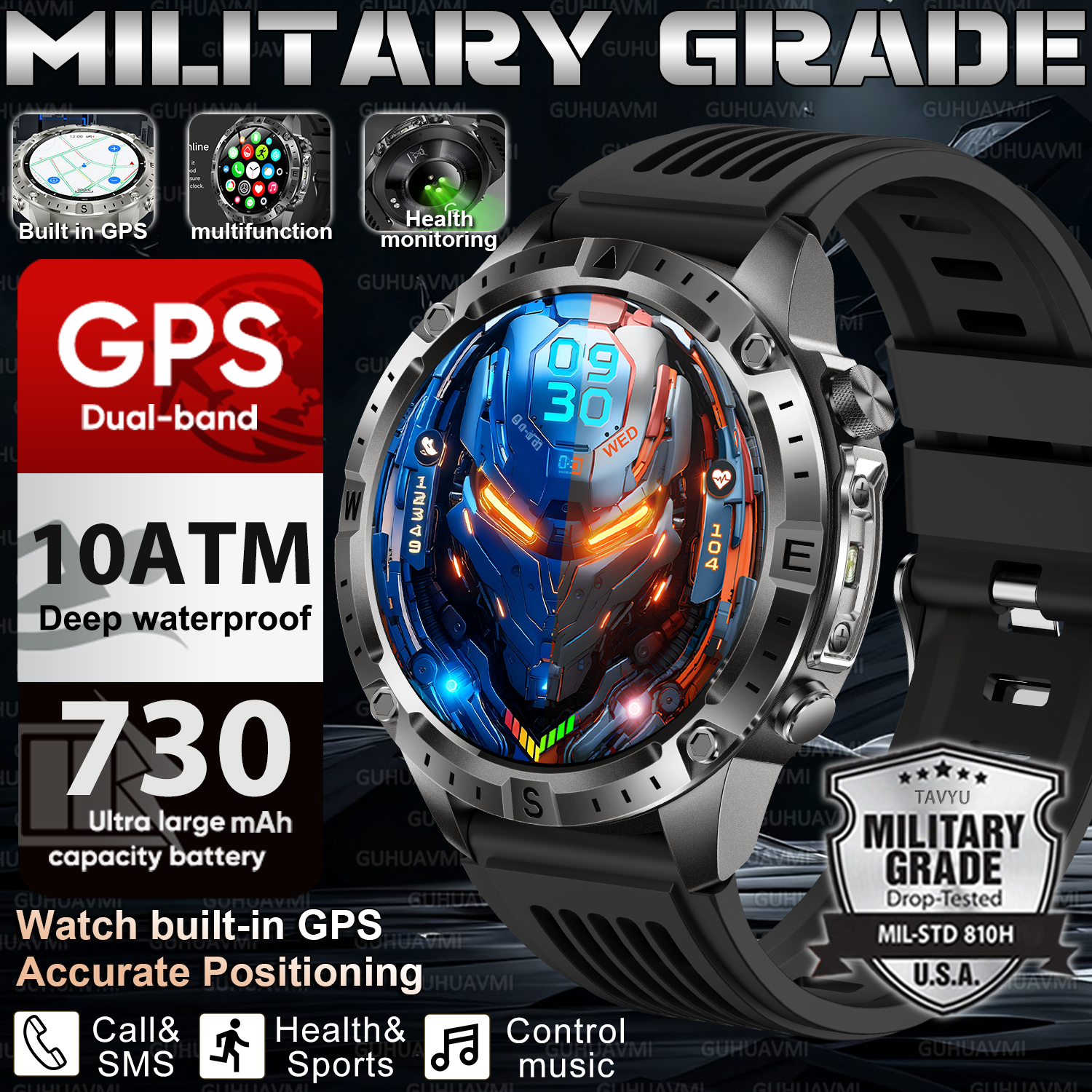 New Men Army grade Built-in GP - Smartwatch Army Watches For Men reseña y precio
