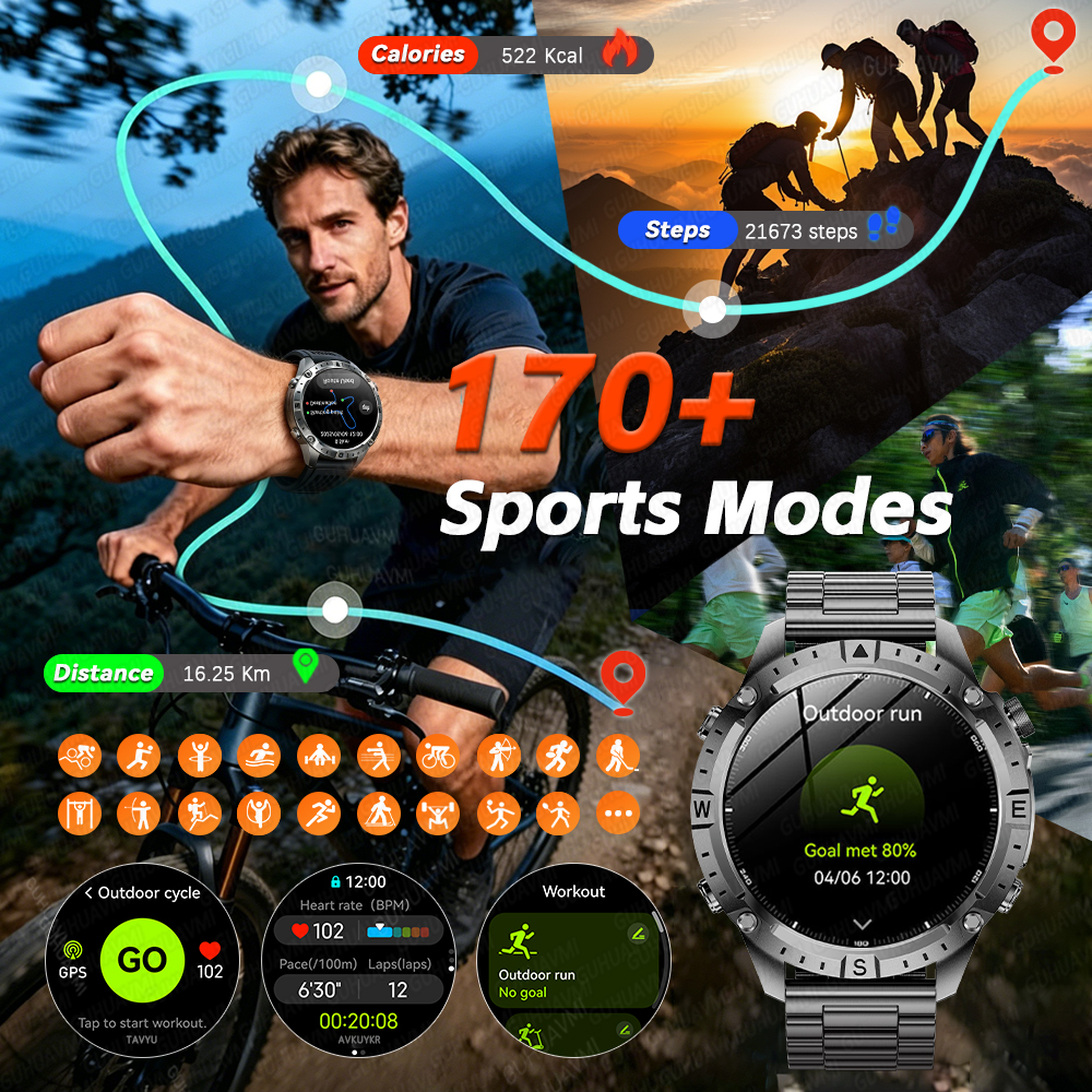 New Men Army grade Built-in GP - Smartwatch Army Watches For Men reseña y precio