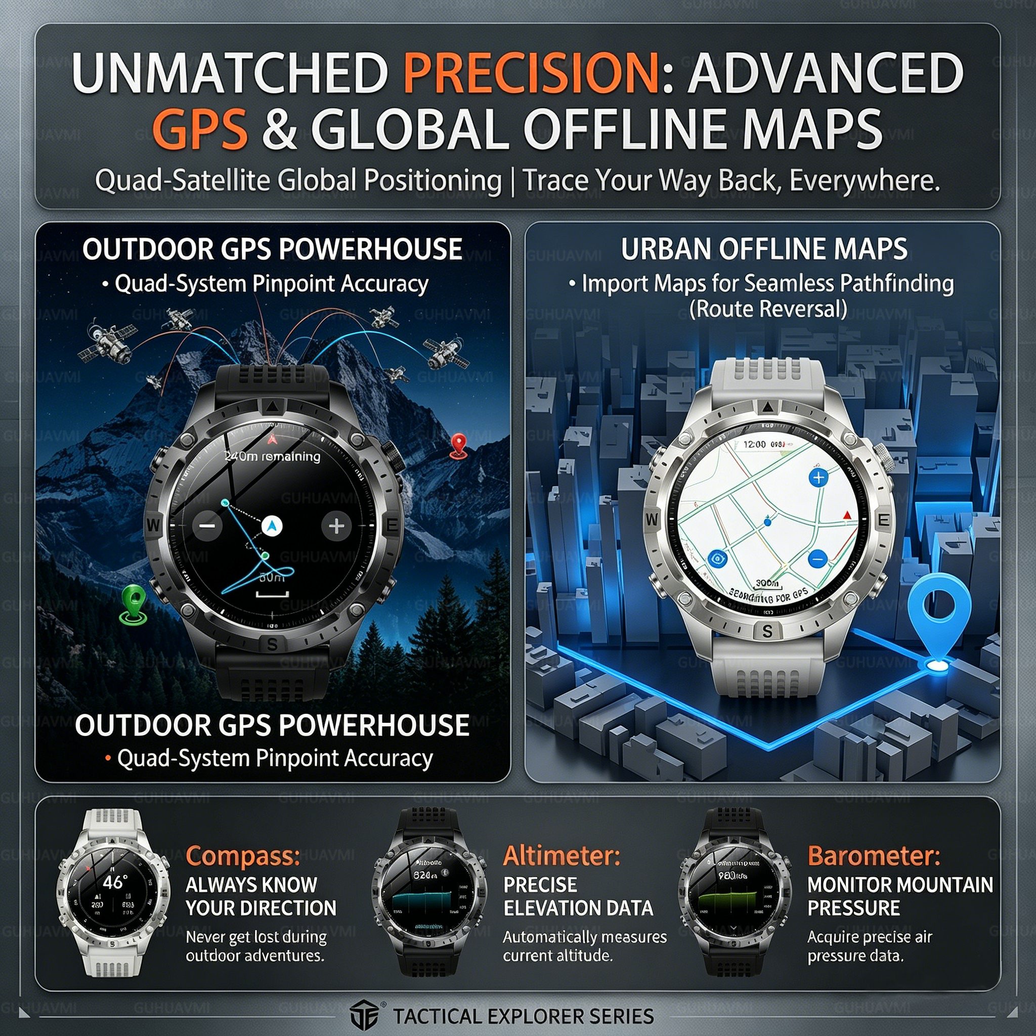 New Men Army grade Built-in GP - Smartwatch Army Watches For Men reseña y precio