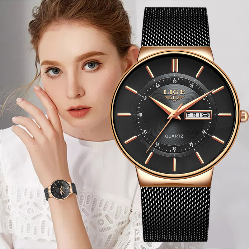 LIGE Women Watches Luxury Bran - Minimalist Thin Watch reseña y precio