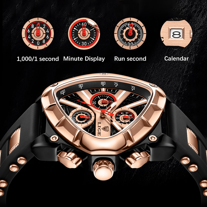 LIGE Fashion Men Watch Triangl - Smartwatch Army Watches For Men reseña y precio