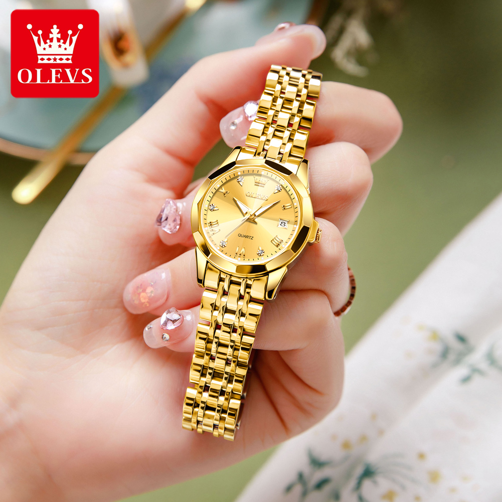 OLEVS Fashion Golden Watch for - Minimalist Thin Watch reseña y precio
