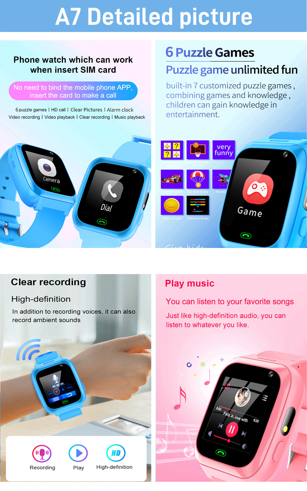 2G 4G Kids Smart Watch Phone G - Smartwatch Watches Gift For Girls reseña y precio