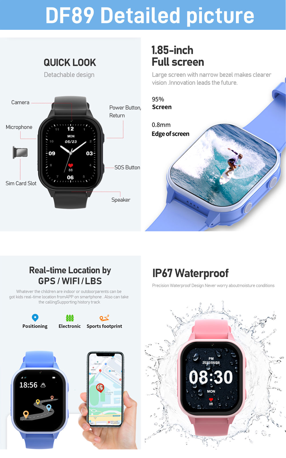 2G 4G Kids Smart Watch Phone G - Smartwatch Watches Gift For Girls reseña y precio