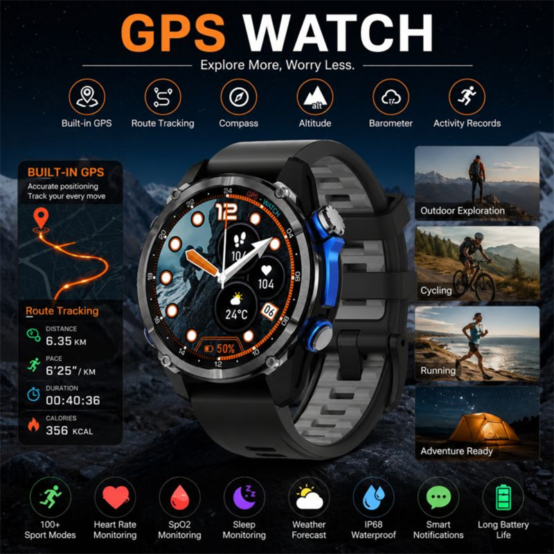 2026 New Army Grade TANK GPS O - Smartwatch Army Watches For Men reseña y precio